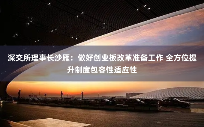 深交所理事长沙雁：做好创业板改革准备工作 全方位提升制度包容性适应性